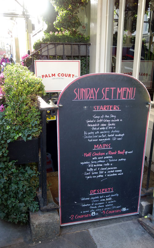 Palm Court Brasserie Covent Garden, London Bar Reviews