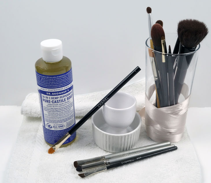 Dr Bronner's Castile Soap Uses Product Review UK Clean Makeup Brushes