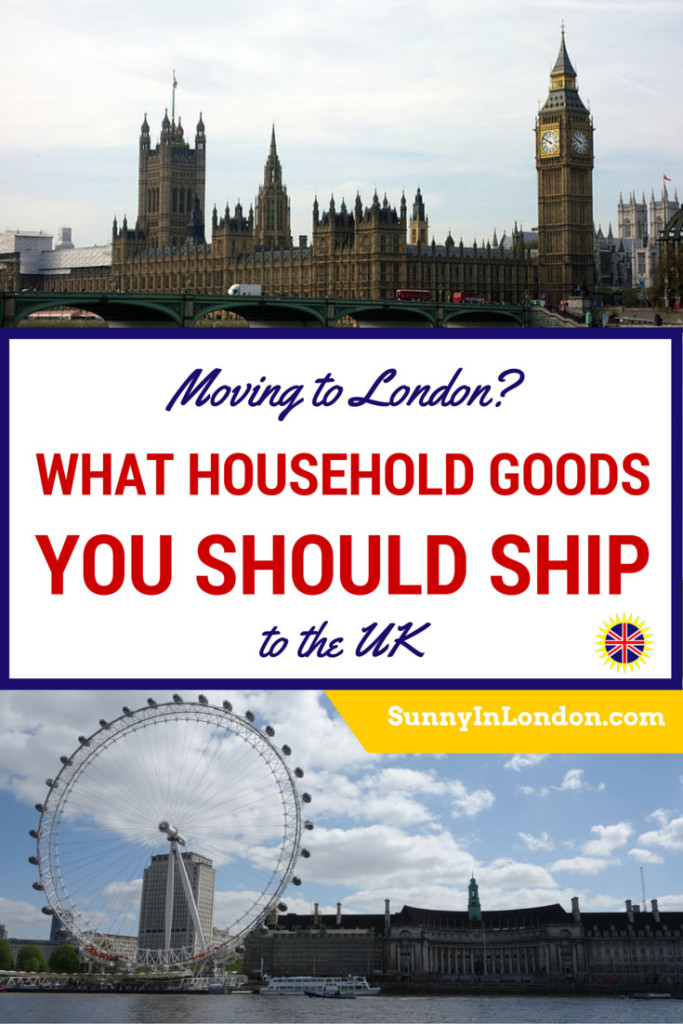 Moving to London as an American Expat: What Household Goods You Should Ship to the UK from the USA