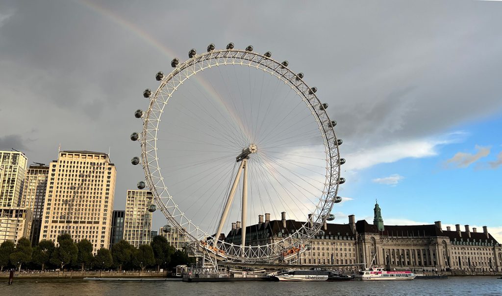 London Eye view from Embankment